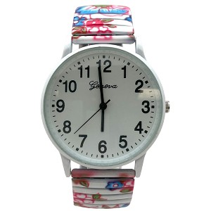 Olivia Pratt Big Dial Easy Reader Watch Abstract Elastic Stretch Band Wristwatch Women Watch - 1 of 3