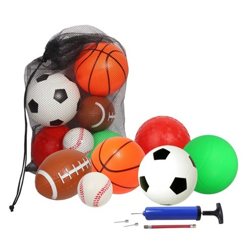 Gse Set Of 6 Sports Balls For Kids Included 5 Basketball 5 Volleyball 5 Soccer Ball 5 Playground Ball 6.5 Football 2.75 Baseball Target