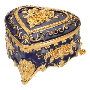 Unique Bargains Vintage Metal Dressing Table Wedding Birthday Gift Home Decor Box 1 Pc - 1 of 4