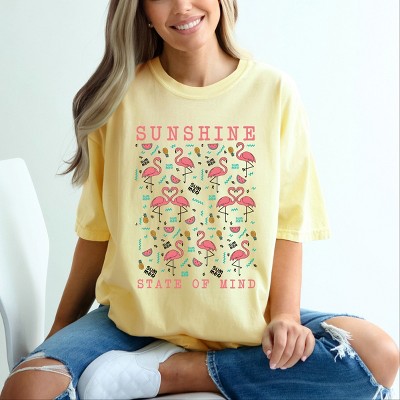 Simply Sage Market Sunshine State Of Mind Flamingo Fruit Garment Dyed Tee