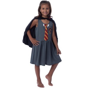 Harry Potter Girls' Gryffindor House Costume Nightgown Pajama Dress Grey - 1 of 4