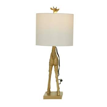 Eclectic Polyresin Giraffe Table Lamp Gold - Olivia & May