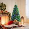 Tangkula 6FT Pre-lit Hinged Christmas Tree Xmas Artificial Tree w/260 Multi-Color LED Lights Seasonal Holiday Decoration Tree 3-Minute Quick Shape - 2 of 4