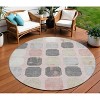 Blush Ivory And Gray Geometric Washable Indoor Outdoor Area Rug - 2 of 4