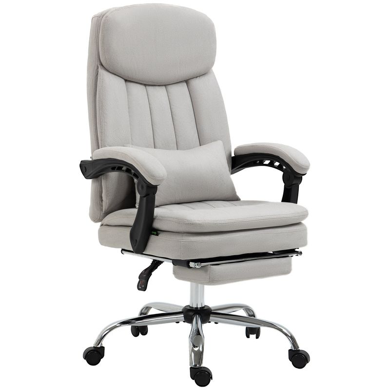 Vinsetto Vibration Massage Office Chair with Heat, Lumbar Pillow, Footrest, Microfibre Comfy Computer Chair, 4 of 7