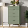 5 Drawer Dresser for Bedroom, 47" Tall Wooden Chest of Drawers with Gold Handle, Fluted Storage Dresser Organizer, Closet Dresser for Bedroom - 2 of 2