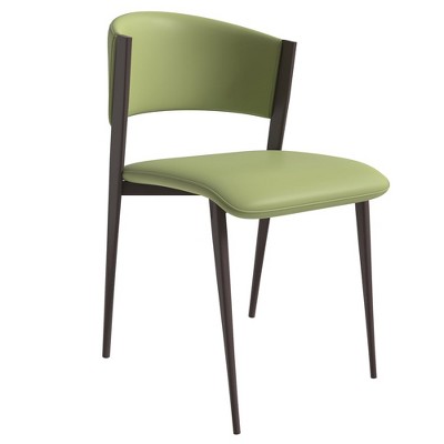LeisureMod Aspen Modern Dining Chairs, Upholstered Leather Kitchen Room Chairs, with Metal Legs, Stylish and Ergonomic Design