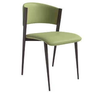 LeisureMod Aspen Modern Dining Chairs, Upholstered Leather Kitchen Room Chairs, with Metal Legs, Stylish and Ergonomic Design - 1 of 4