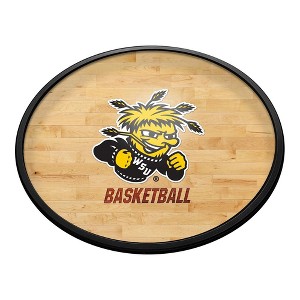 College Basketball Hardwood Design Oval Slimline Lighted Wall Sign - 1 of 4
