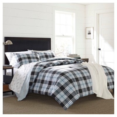 Atlantic Blue Lewis Plaid Comforter Set (Twin) 2-pc - Eddie Bauer