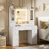 PAKASEPT Makeup Vanity Desk with Mirror and Lights, with Glass Top, 7 Drawers, 2 Storage Cabinet, 2 Glass Cabinet, Charging Station - 2 of 4