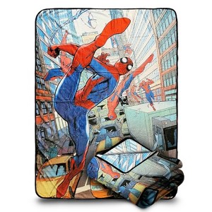 Bazillion Dreams Marvel Spider-Man in The City Fleece Softest Comfy Throw Blanket for Adults & Kids| Measures 60 x 45 Inches - 1 of 4