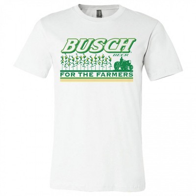 Mens Busch Beer For the Farmers White T-Shirt