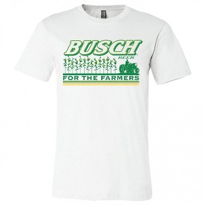 Mens Busch Beer For the Farmers White T-Shirt - 1 of 2