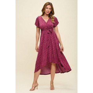 WEST K Women's Georgia Faux-Wrap Maxi Dress with High-Low Hem and Tie Waist - 1 of 4