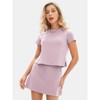 EXLURA Womens Casual Summer 2 Piece Short Skirt Sets Short Sleeve Tshirt And Tennis Skort Dressy Cotton Matching Sweatsuits - 3 of 4