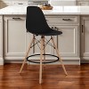 HomeRoots 28" Black And Brown Heavy Duty Plastic And Solid Wood Counter Height Bar Chair - 2 of 4