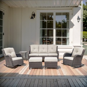 POCASSY 7 - Person Outdoor Seating Group with Cushions - 1 of 4
