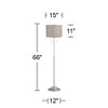 360 Lighting Abba Modern Floor Lamp Standing 66" Tall Brushed Nickel Silver Metal Gray Gold Drum Shade for Living Family Room Bedroom Office House - image 4 of 4