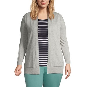 Lands' End Women's Long Sleeve Open Long Cardigan Sweater - 1 of 4