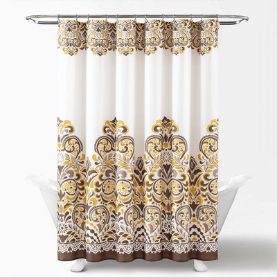 Clara Multicolor Bohemian Floral Fabric Shower Curtain 72x72