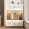 INFURNIC Armoires Portable Wardrobe Closet with Magnetic Doors and Hanging Rod for Easy Storage, White, 48.03"*17.72"*62.2" - 4 of 4