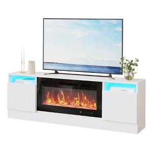 70" TV Stand for Living Room, Modern TV Console Table for TV Up to 75", Entertainment Center with Storage Cabinet, Fits Into 36'' Electric Fireplace - 1 of 4