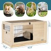 Small Animal Pet Crates,Wooden Rabbit Hutch With Put Out Tray,Multiple Entrances,Indoor Bunny House For Small Animals-Cuddlewood - 4 of 4