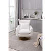 Akoasm Upholstered Fabric Velvet 360 Degree Swivel Accent Sofa Armchair For Living Room & Bedroom-White - 3 of 4