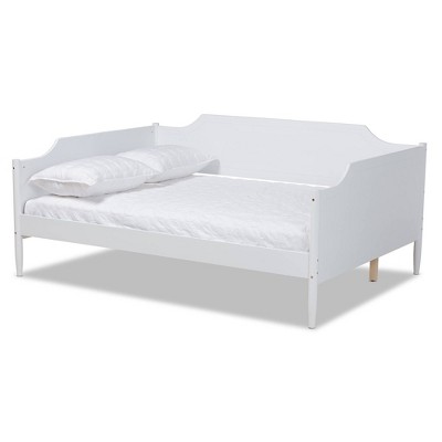 Full Alya Traditional Wood Daybed White - Baxton Studio: Farmhouse Design, No Box Spring Needed