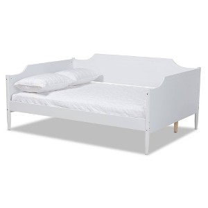 Full Alya Traditional Wood Daybed White - Baxton Studio: Farmhouse Design, No Box Spring Needed - 1 of 4