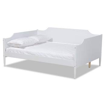 Full Alya Traditional Wood Daybed White - Baxton Studio