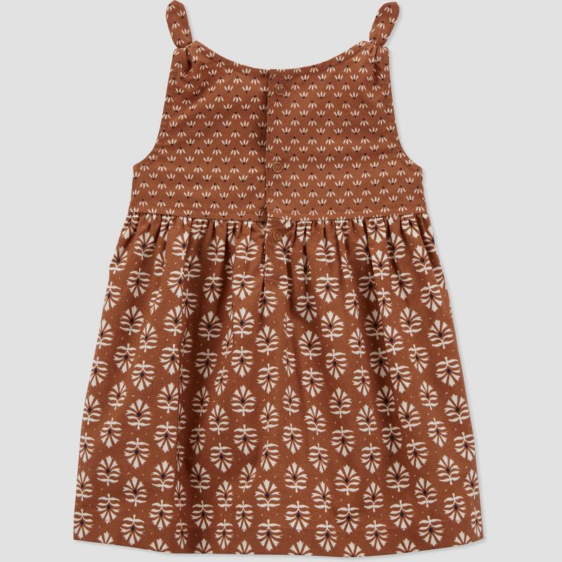 Carter's Just One You® Baby Girls' Geo Dress with Hat Coordinate Set - Brown, 4 of 5