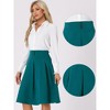 Allegra K Women's Pleated Button Decor High Waist Casual Office Swing Midi Skirts - 2 of 4