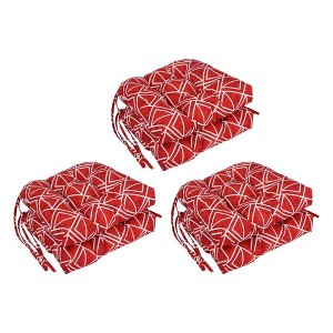 Blazing Needles, 16-inch Spun Polyester Outdoor U-shaped Tufted Chair Cushions (Set of 6) - 1 of 2