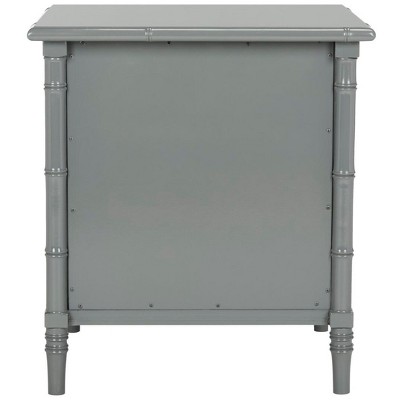 Gray Bamboo 3-Drawer Transitional Nightstand