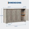 Fluted Buffet Sideboard Cabinet with Storage, 2/4 Doors & Adjustable Shelf,Handle,Spacious Tabletop,Modern Wood Coffee Bar Console Table - 3 of 4