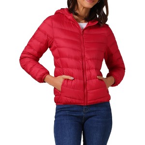 INSPIRE CHIC Women's Short Down Packable Hooded Winter Ultra Light Puffer Jacket - 1 of 4