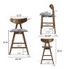 GDFStudio Sunapee Mid Century Modern Fabric Upholstered Wood 25 Inch Counter Stools (Set of 2) - 3 of 4