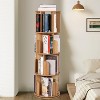 Wooden Rotating Bookshelf 4 Tier, 360° Floor-Standing Bookcase and Multi-Functional Storage Organizer for Living Room, Kids, Beigeand Adults - 2 of 4