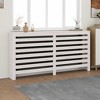 vidaXL Radiator Cover - White Solid Pine Wood Decorative Shelf with Modern Slat Design, Dimension 66.5"x7.5"x33.1" - 2 of 4