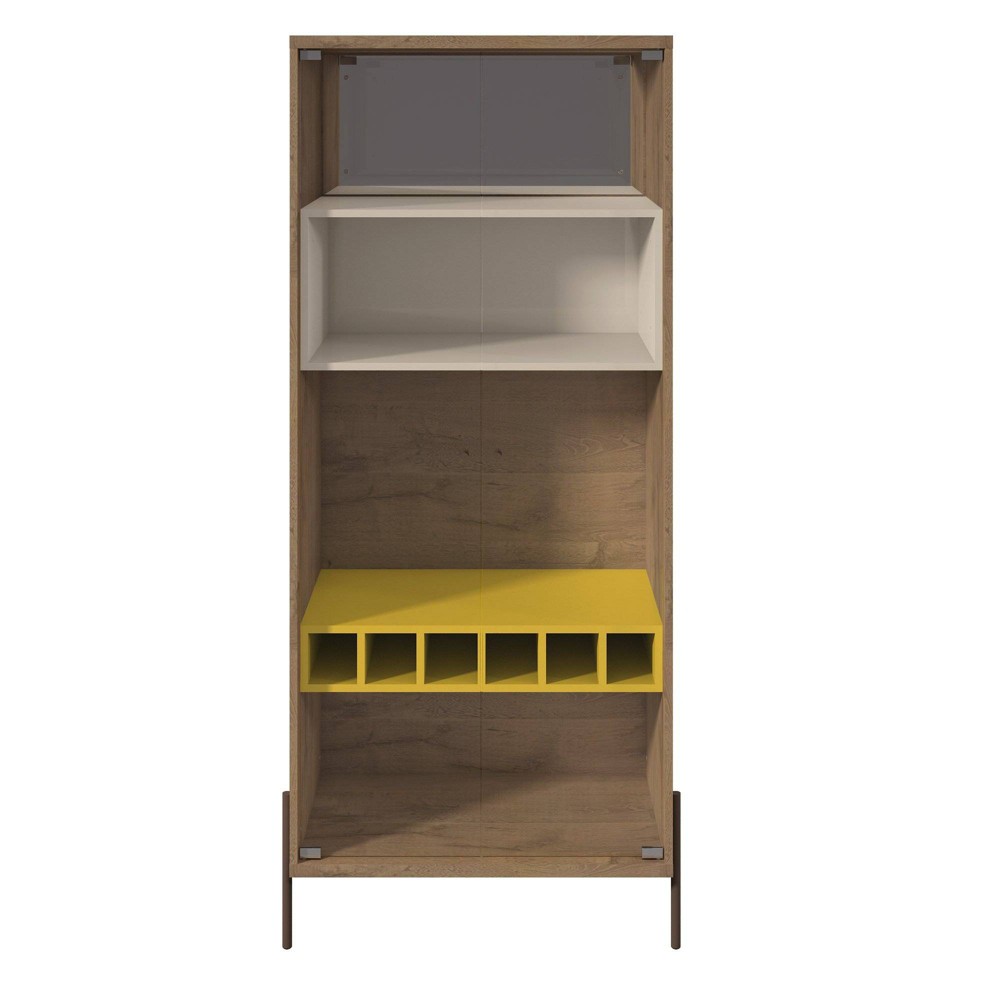 Joy 6 Bottle Wine Cabinet with 4 Shelves  - Manhattan Comfort