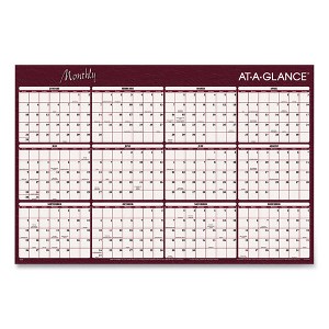 Reversible Horizontal Erasable Wall Planner, 48 x 32, Assorted Sheet Colors, 12-Month (Jan to Dec): 2025 - 1 of 4