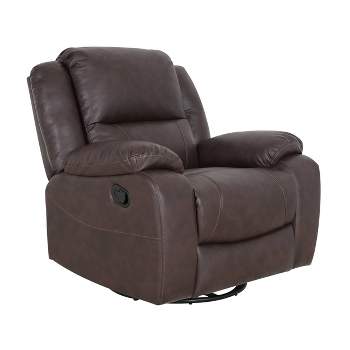 Malic Classic Tufted PU Leather Swivel Recliner - Christopher Knight Home