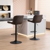 YOUNIKE Modern Bar Stool Set of 2, Leather Upholstered Barstools Swivel Adjustable Chairs for Home and Kitchen 19.29"Wx21.65"Dx(32.28"-41.73")H - 3 of 4