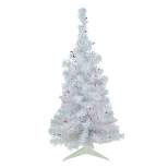 Northlight 3' Pre-lit Rockport White Pine Artificial Christmas Tree, Purple Lights