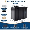 Garbage Bin Shed Stores, 3x6 FT Outdoor Metal Storage Shed for 2 Trash Cans, Steel Lockable Trash Can Storage for Garden Yard Lawn - 2 of 4