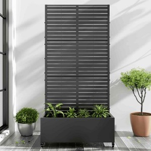 Lirago Iron Black Arch Mobile Planters Planting Box Trellis for Climbing Plants - 72x35 - 1 of 4