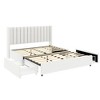 Queen Size Upholstered Bed Frame, Tufted Wingback Headboard Platform Bed With 2 Drawers, Wooden Slats Support, No Box Spring Needed, Easy Assembly - 4 of 4