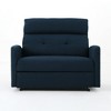 Loveseat Recliner with Button Tufted Waffle Stitch and Tapered Birch Legs - 2 of 4